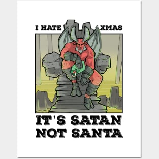 Satan Satanic Santa Claus Christmas Devil Gothic Occult Xmas Posters and Art